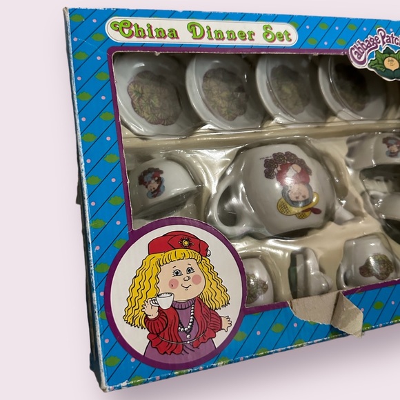 Vintage 1991 Cabbage Patch Kids China Dinner Set 13 Pieces Play Tea Set - Picture 2 of 7